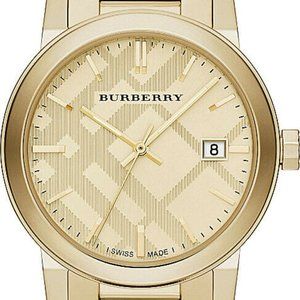 Burberry BU9038 The City Engraved Check Gold-Tone